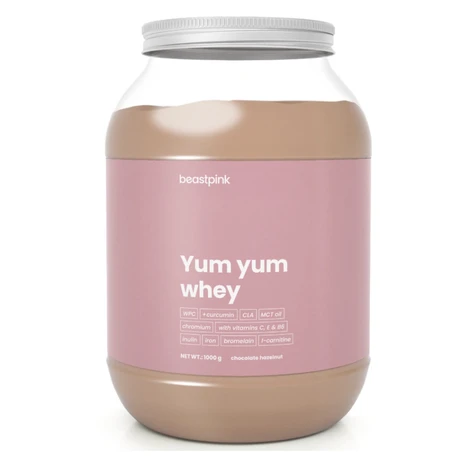 GYMBEAM BeastPink Yum yum whey proteín čokoláda lieskový oriešok 1000 g