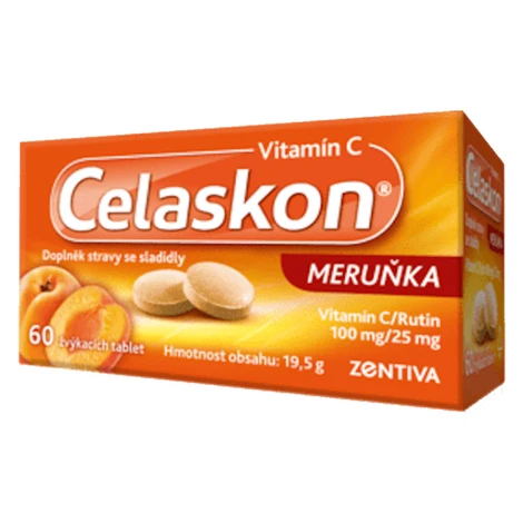 CELASKON Vitamín C 100 mg marhuľa 60 tabliet