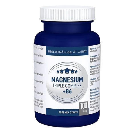 CLINICAL Magnesium triple complex + B6 100 kapsúl