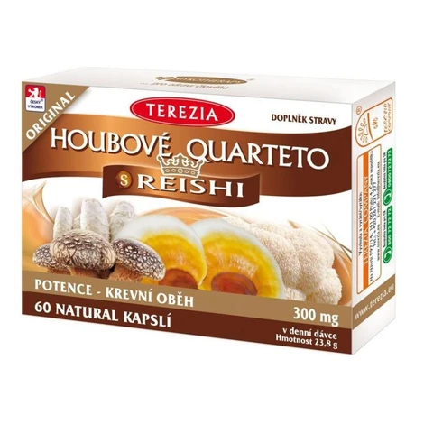 TEREZIA Hubové Quarteto s reishi 60 kapsúl