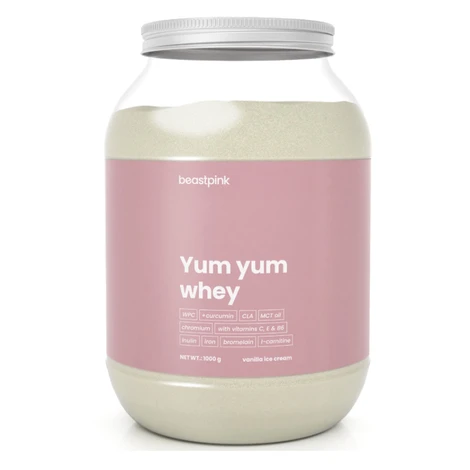 GYMBEAM BeastPink Yum yum whey proteín vanilková zmrzlina 1000 g
