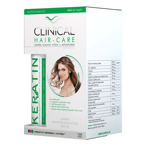 CLINICAL Hair-Care 120 kapsúl + keratín 100 ml 4 MESAČNÁ kúra