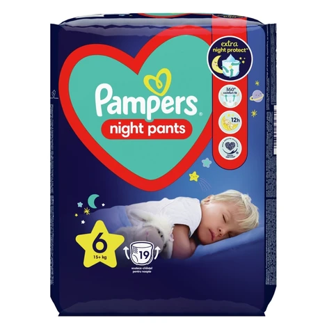 PAMPERS Pants Night 6 Nohavičkové plienky 15+kg 19 ks