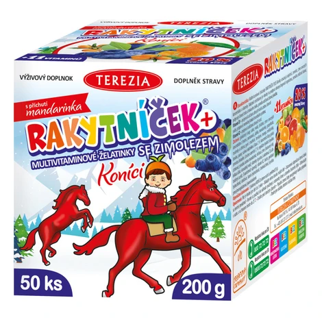 TEREZIA Rakytníček + multivitamínové želatínky so zemolezom Koníky 50 kusov