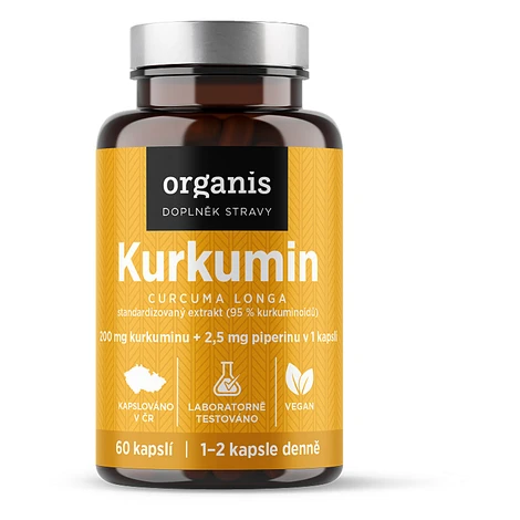 ORGANIS Kurkumín + piperín 60 kapsúl