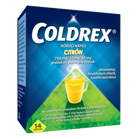 COLDREX Horúci nápoj citrón 14 vreciek