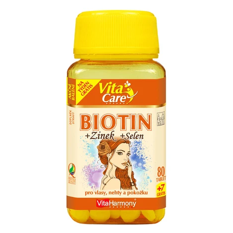 VITAHARMONY Biotín 300 µg + Selén + Zinok 87 tabliet
