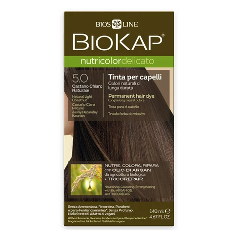 BIOKAP Farba na vlasy 5.0 Gaštan prírodná svetlá 140 ml