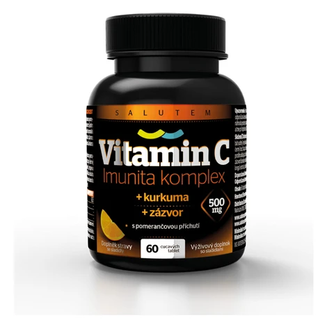 SALUTEM  Vitamin C 500 mg Imunita kurkuma + zázvor 60 cmúľacích tabliet