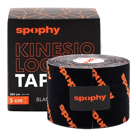 SPOPHY Kinesiology tape black tejpovacia páska čierna 5 cm x 5 m