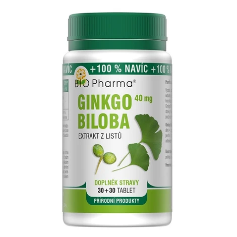 BIO PHARMA Ginkgo Biloba extrakt 40 mg 30+30 tabliet