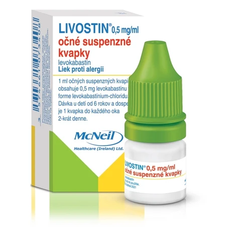 LIVOSTIN 0,5 mg/ml očné suspenzné kvapky liek proti alergii 4 ml