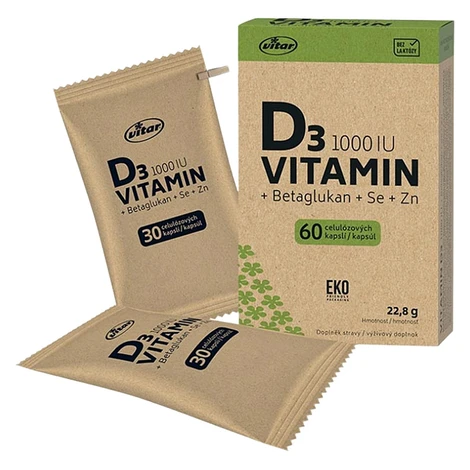 VITAR EKO Vitamín D3 1000IU + betaglukán 60 kapsúl Vitar Veteriane