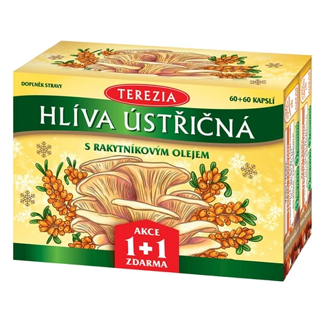 TEREZIA Hliva ustricová s rakytníkovým olejom 60 + 60 kapsúl