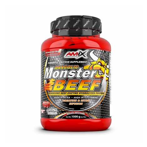 AMIX Anabolic monster beef 90% proteín jahoda a banán 1000 g