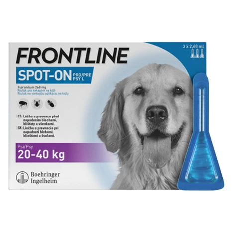 FRONTLINE Spot-On pre psy L (20-40 kg) 2,68 ml 3 pipety