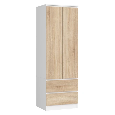 Skriňa STAR S 60 cm 2D 2SZ biela / sonoma