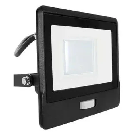 Reflektor LED so senzorom PRO 30W, 3000K, 2340lm, čierny s káblom VT-138S-1 (V-TAC)