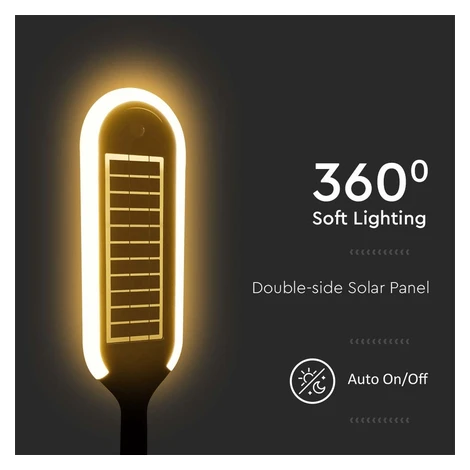 Záhradné LED svietidlo solárne 5W 4000K čierne VT-945 (V-TAC)