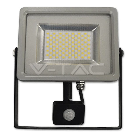 Reflektor LED 50W, 6000K, 4000lm, IP44, 120°, Al-čierna/sivá, VS-RE, senz. VT-4850 (V-TAC)