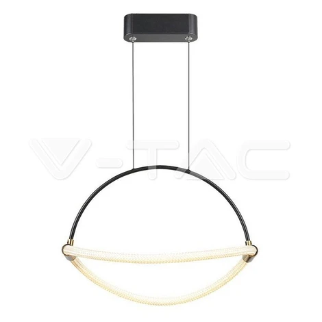 12W LED závesné svietidlo s 1,5m káblom 400mm 3000K čierny 1440lm VT-10124 (V-TAC)