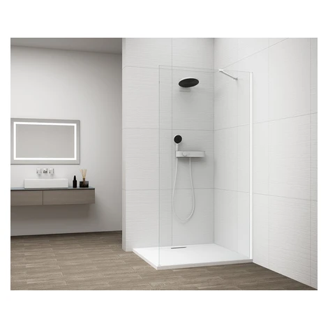 ESCA WHITE MATT jednodielna sprchová zástena na inštaláciu k stene, sklo číre, 1100 mm ES1011-03 GELCO