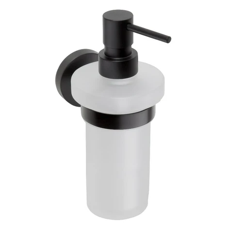 X-ROUND BLACK dávkovač mydla, mliečne sklo, 230ml, čierna XR101B Sapho