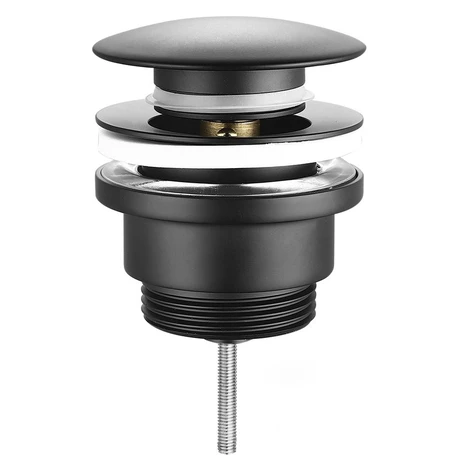 Umývadlová výpusť 5/4“, click-clack, veľká zátka, hr.10-55mm, čierna CV1002B Sapho