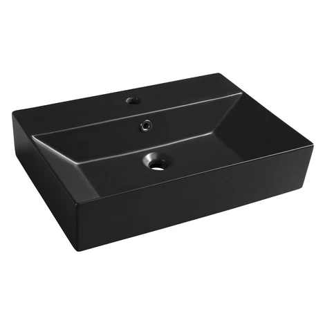 SISTEMA keramické umývadlo 60x42cm, čierna mat 10SF50060-2N ISVEA