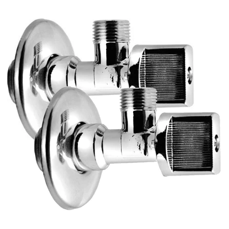 Rohový kulový ventil 1/2"x3/8", bez matky, chrom, pár 5306 AQUALINE