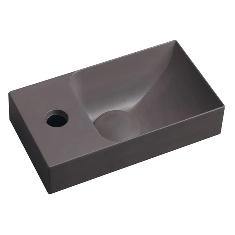 PICCOLINO betónové umývadlo 30,8x17cm, batéria vľavo, tmavohnedá PK30015 Sapho
