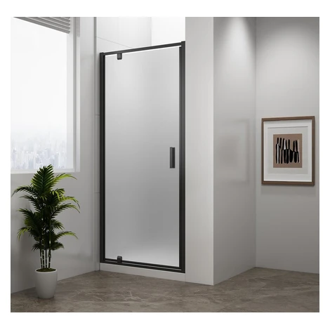 EASY BLACK sprchové dvere otočné 760-900 mm, sklo Brick EL1638B Polysan