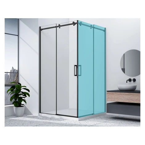 DRAGON BLACK posuvné sprchové dvere rohové 800 mm, číre sklo GD4280B GELCO