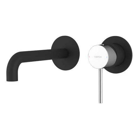 ULTRASAN umývadlová batéria s dvoma prvkami, výtok 20 cm, čierny mat/chróm UT018VBC Sapho