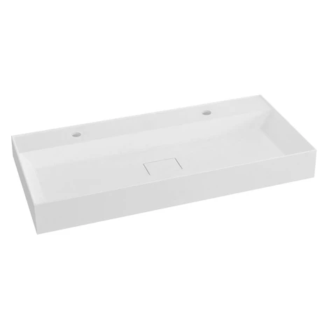 GODIVA umývadlo 96x44cm, 2 otvory pre batériu, liaty mramor, biela GU096-2 Sapho