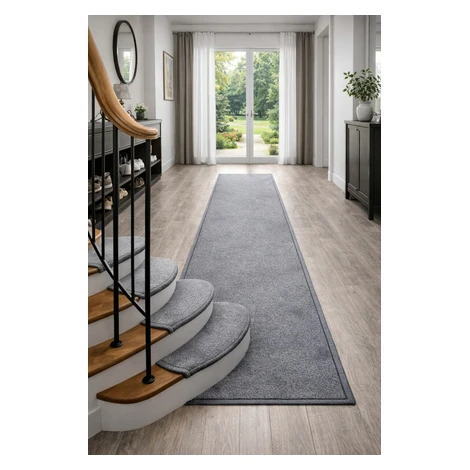 Nášlapy na schody Eton šedý obdélník, samolepící - 25x80 obdélník (rozměr včetně ohybu) Vopi
