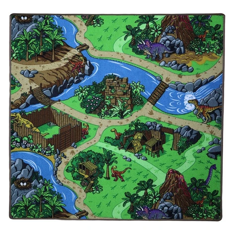 Dětský kusový koberec Dino čtverec, 250x250, vícebarevná, dětský pokoj, Vopi