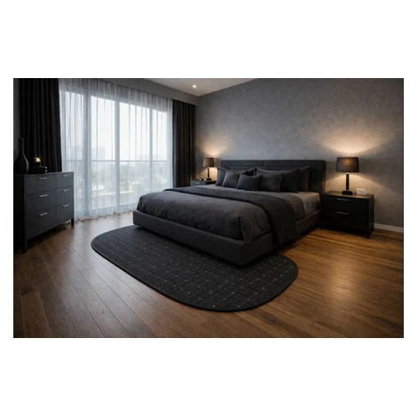 Kusový koberec Udinese antracit ovál, 400x500, šedá, chodba / předsíň, Vopi