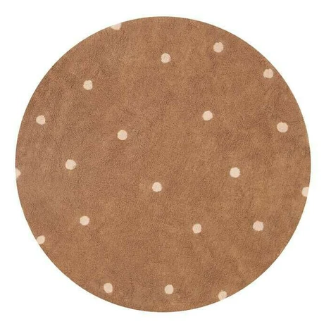 Kusový koberec Dot Chestnut kruh, 140x140, hnědá, dětský pokoj, Lorena Canals