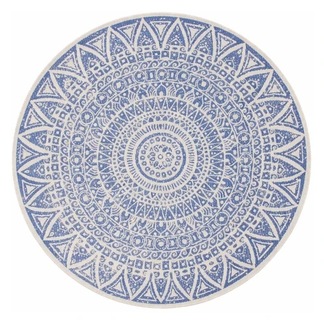 Kusový koberec Mujkoberec Original Nora 104162 Blue Creme kruh – na ven i na doma, 200x200 (prům