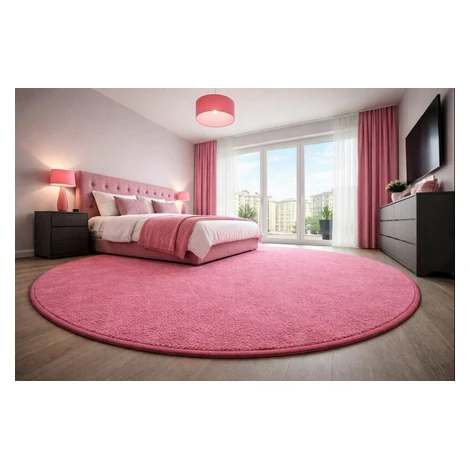 Kusový koberec Eton růžový 11 kruh, 80x80 (průměr) kruh, růžová, ložnice, Vopi