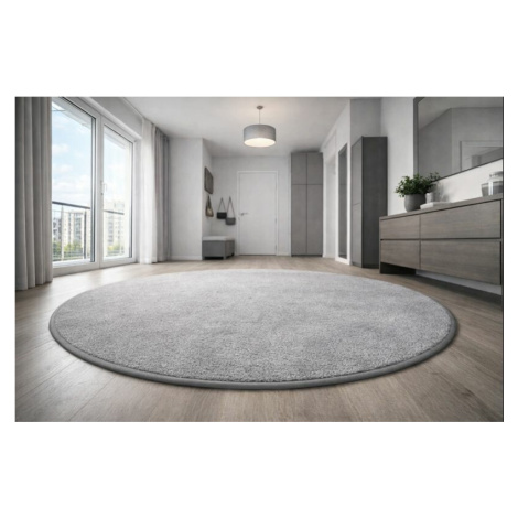 Kusový koberec Eton šedý 73 kruh, 120x120 (průměr) kruh, šedá, ložnice, Vopi