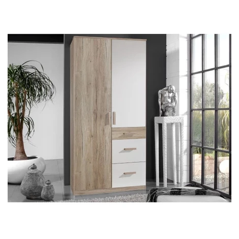 Šatníková skriňa Cariba, 90 cm, dub san remo/biela% Asko