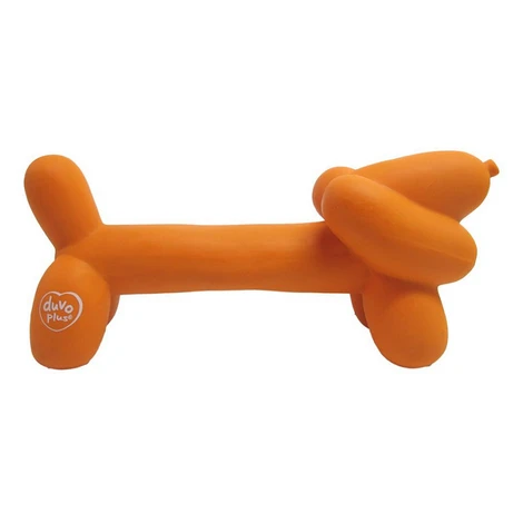Hračka DUVO+ latexový balón jazvečík, pískajúci, oranžový 18x5,5x8cm