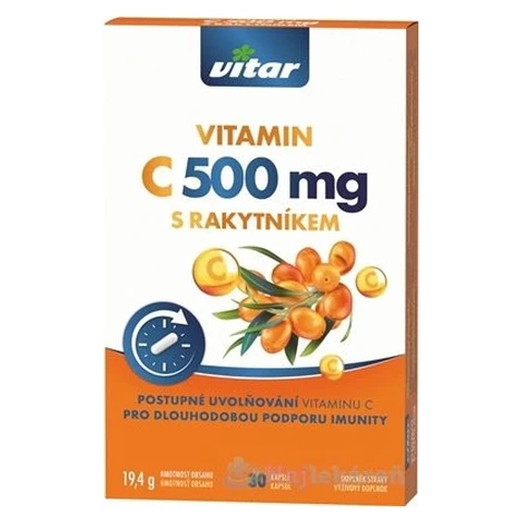 Revital Premium Vitamin C 500 mg s rakytníkom 30 kapsúl Vitar Veteriane