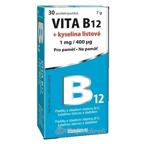 Vitabalans VITA B12 + kyselina listová (1 mg/ 400 mcg) 30 pastiliek