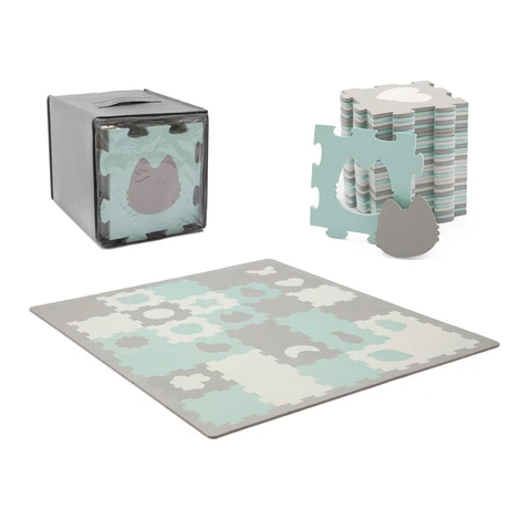KINDERKRAFT SELECT Podložka penová puzzle Luno Shapes 185 x 165 cm Mint, 30ks, Premium