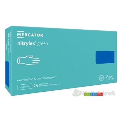 MERCATOR nitrylex green Nitrilové rukavice mentolové veľkosť L 100 ks