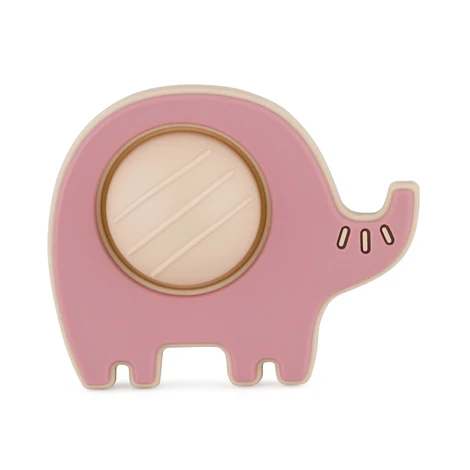 PETITE&MARS Hračka silikónová Elephant Edwin Dusty Rose 6m+