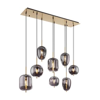 GLOBO Závesné svietidlo BLACKY I mosadzná/dymová E14 40 W 1025 x 340 x 1200 mm